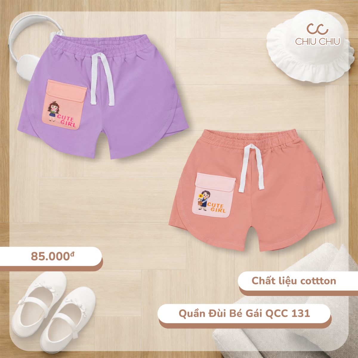  Quần Đùi Bé Gái QCC 131 