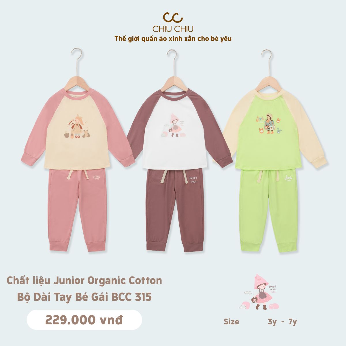  Bộ Dài Tay Bé Gái BCC 315 