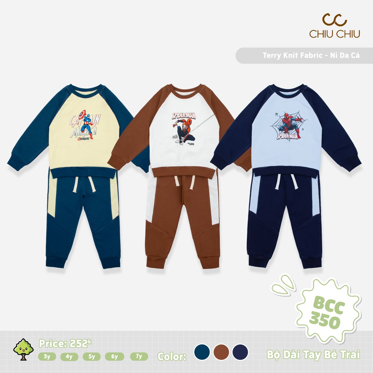  Bộ Dài Tay Bé Trai BCC 350 