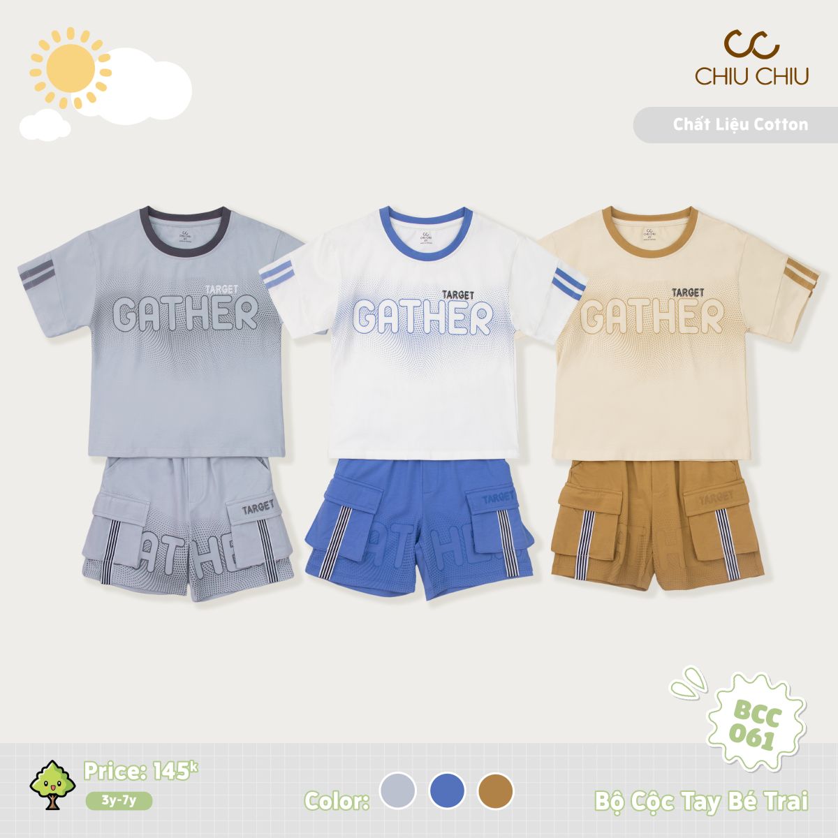  Bộ Cộc Tay Bé Trai BCC 061 