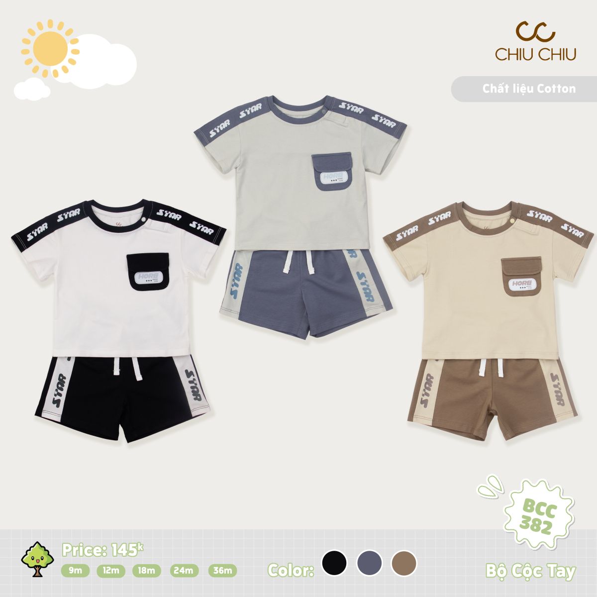  Bộ Cộc Tay BCC 382 