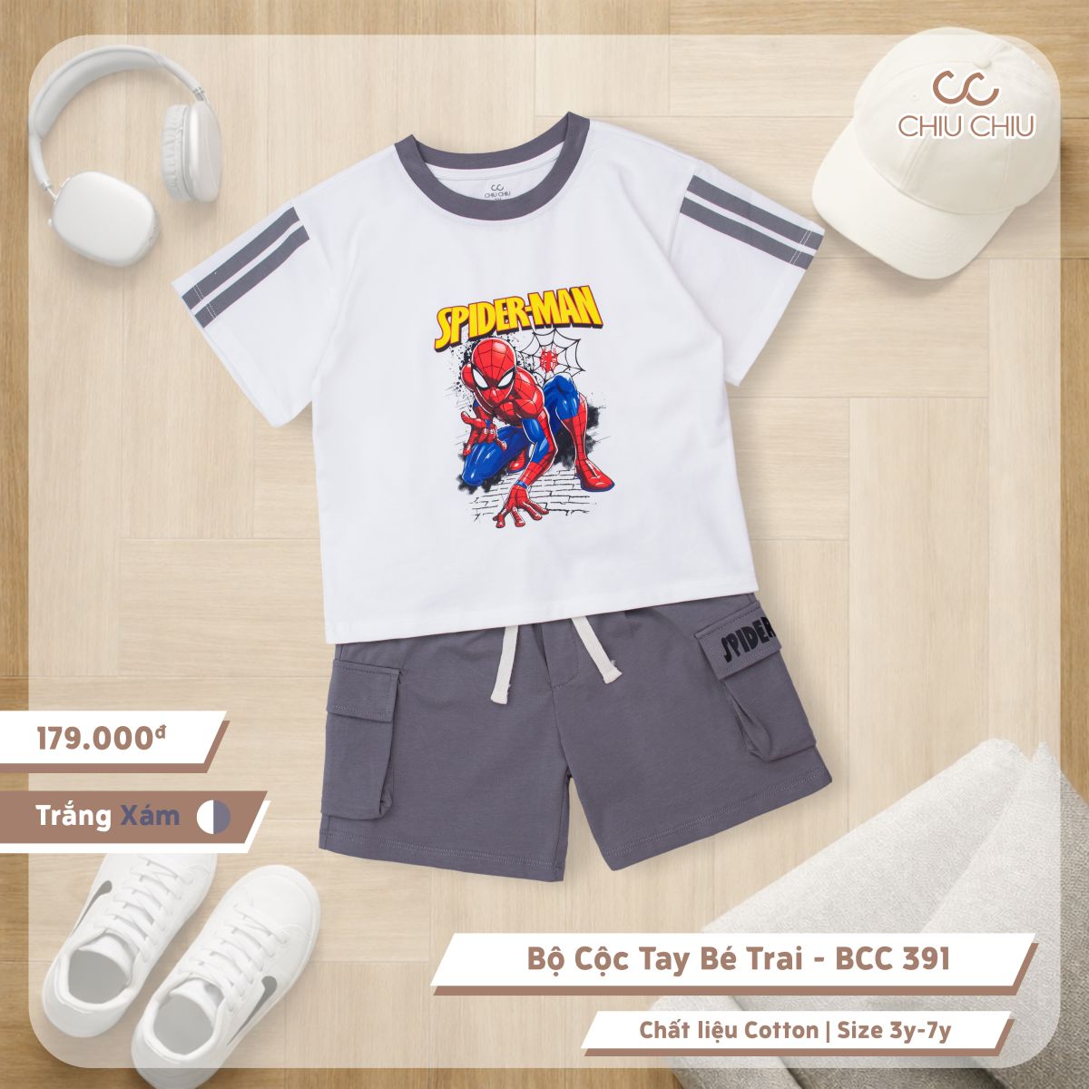  Bộ Cộc Tay Bé Trai BCC 391 