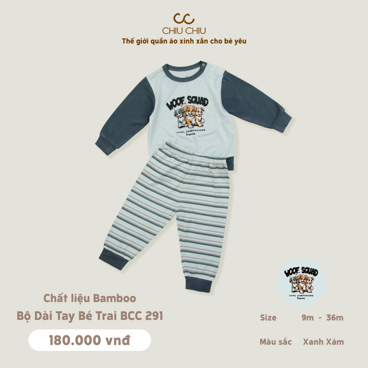  Bộ Dài Tay Bé Trai BCC 291 