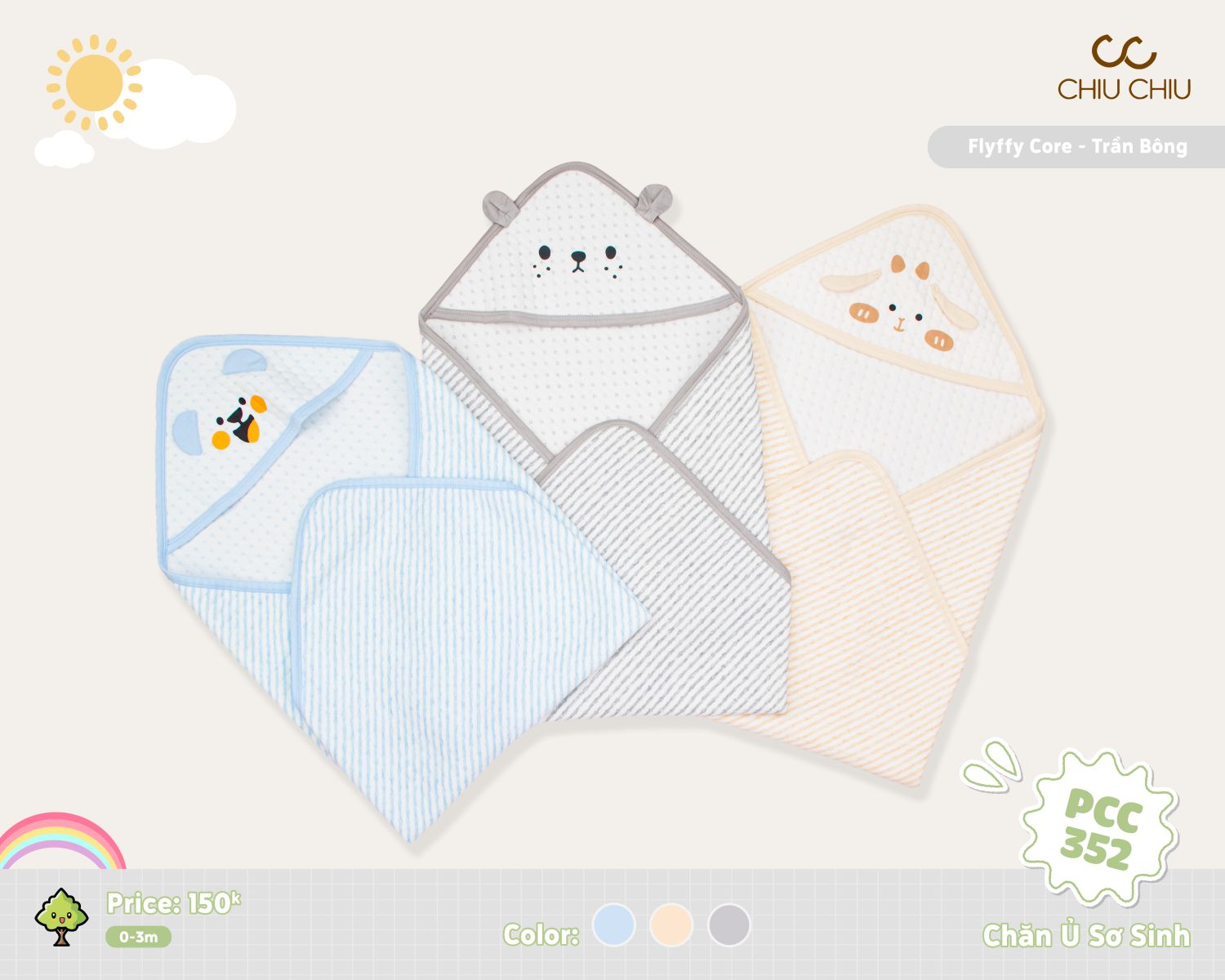  Chăn Ủ Sơ Sinh PCC 352 