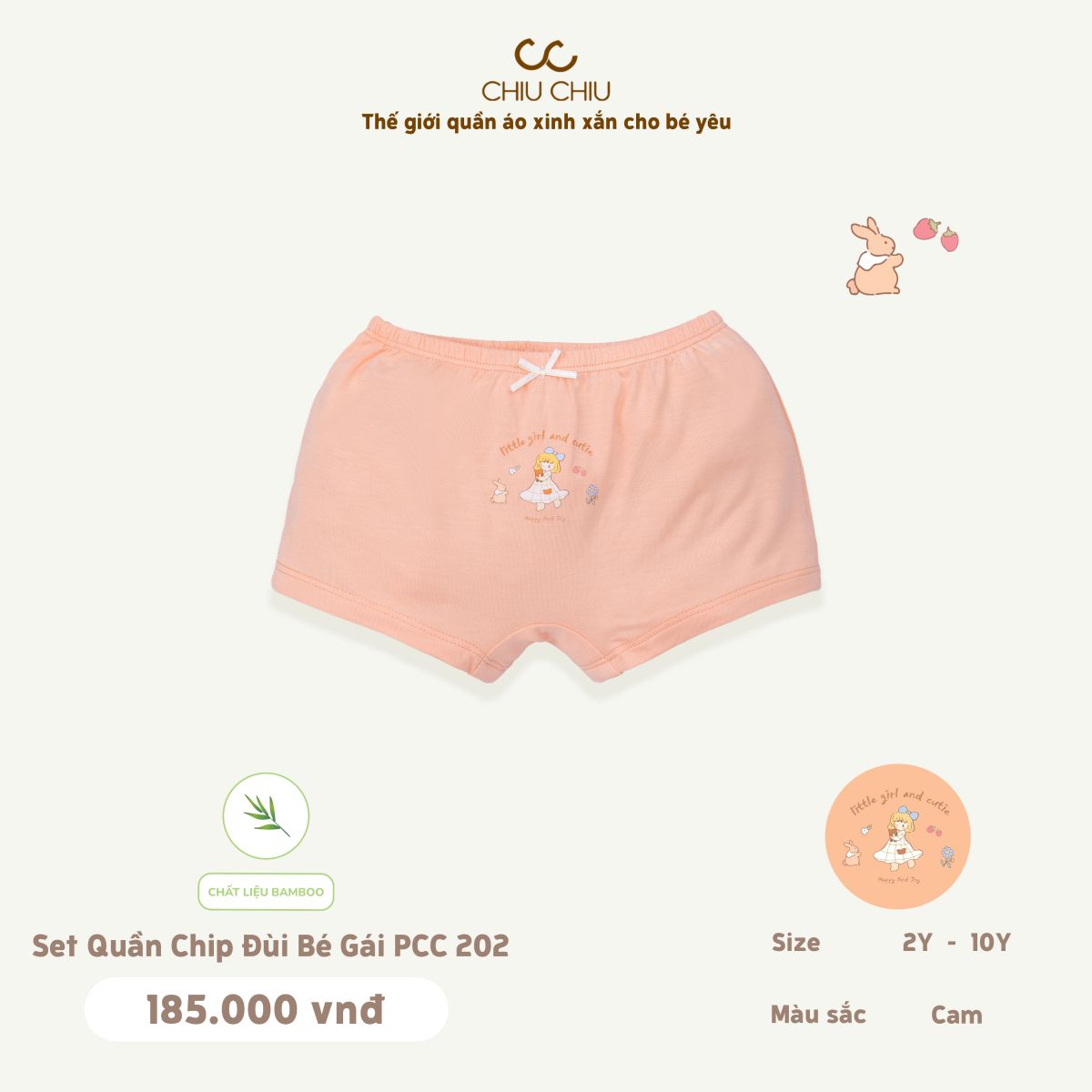  Set Quần Chip Đùi Bé Gái PCC 202 