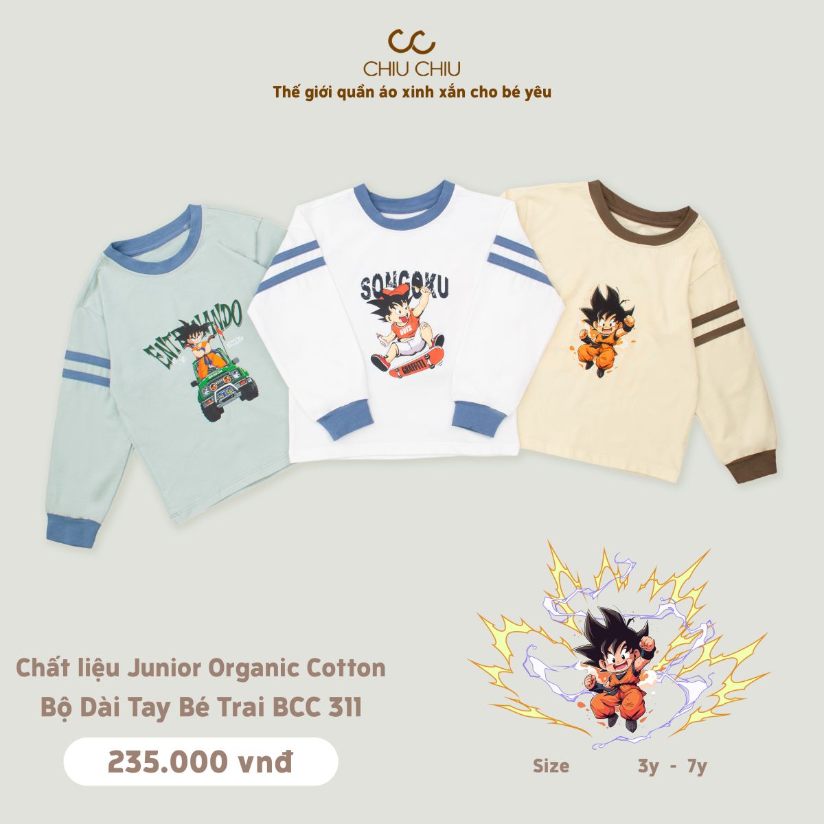  Bộ Sơ Sinh Dài Tay BCC 284 