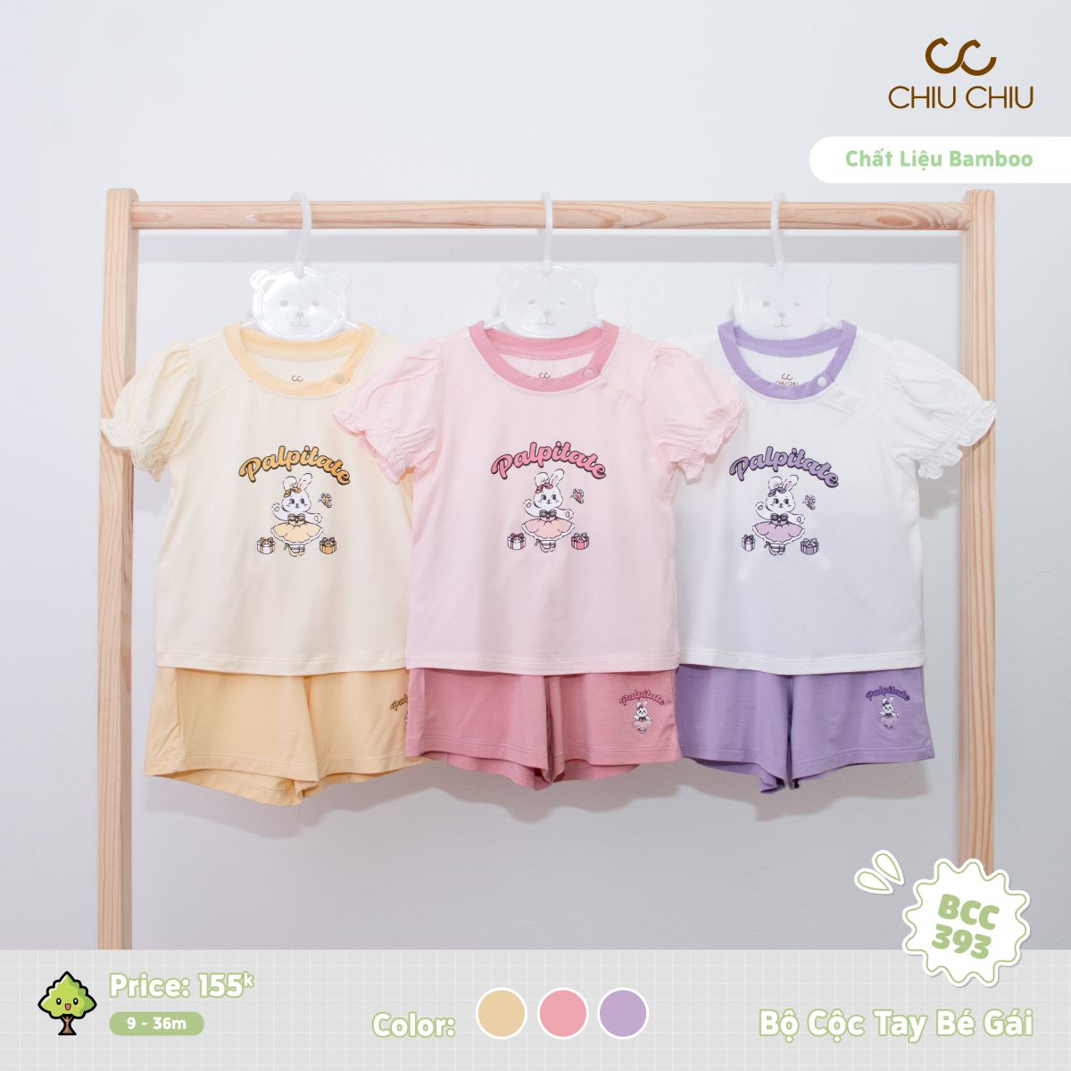  Bộ Cộc Tay Bé Gái BCC 393 